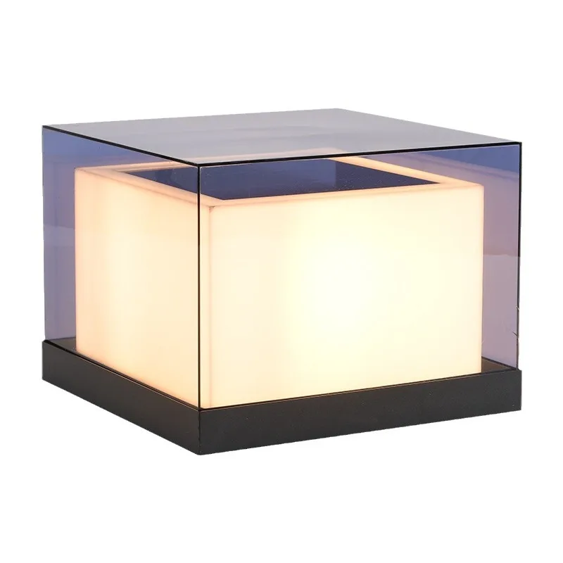 Внутренняя вилла Солнечная колонна фара из карбонизированной стали + запеченная краска общественный сад внутренний двор запатентованный водонепроницаемый садовый свет