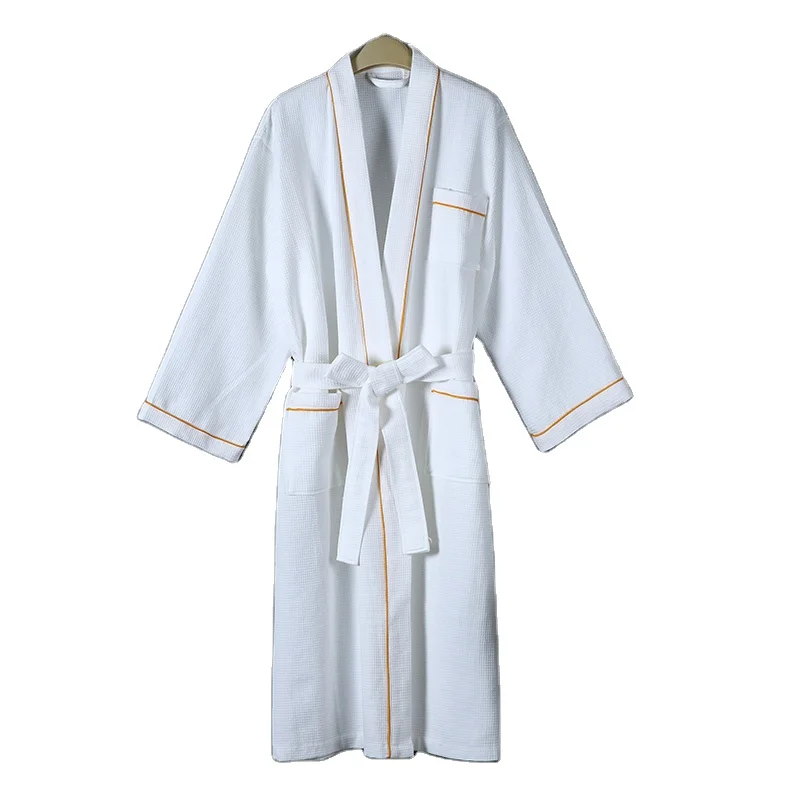 Customizable unisex bathrobe multi-size solid color 100% cotton microfiber polyester embroidery logo terry bathrobe