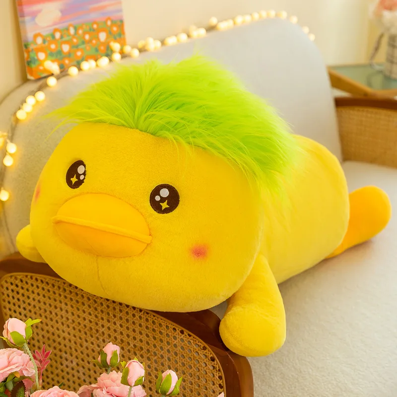 2024 Custom plush toy handsome Green Hair Idol Duck Soft Stuffed animal toys Plush pillows cushions kids toy wholesale gifts