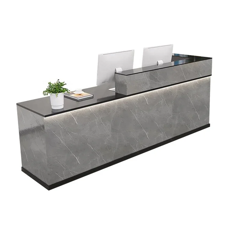 Поставка с завода в Китае, Современная Высококачественная дешевая Роскошная стойка регистрации для гостиничного салона со светодиодом