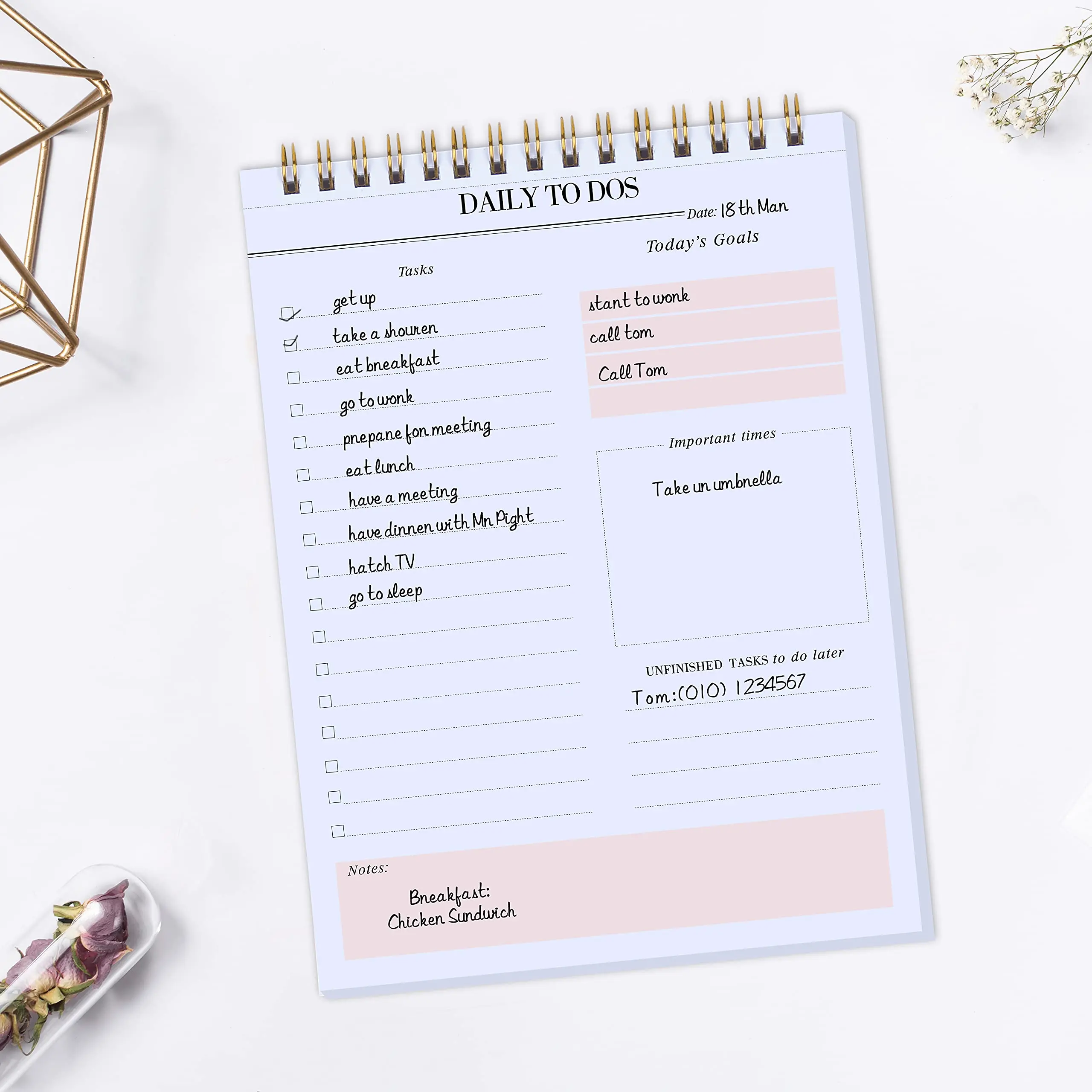 Wholesale  hot sale  low price printing daily planner custom to do list notepad