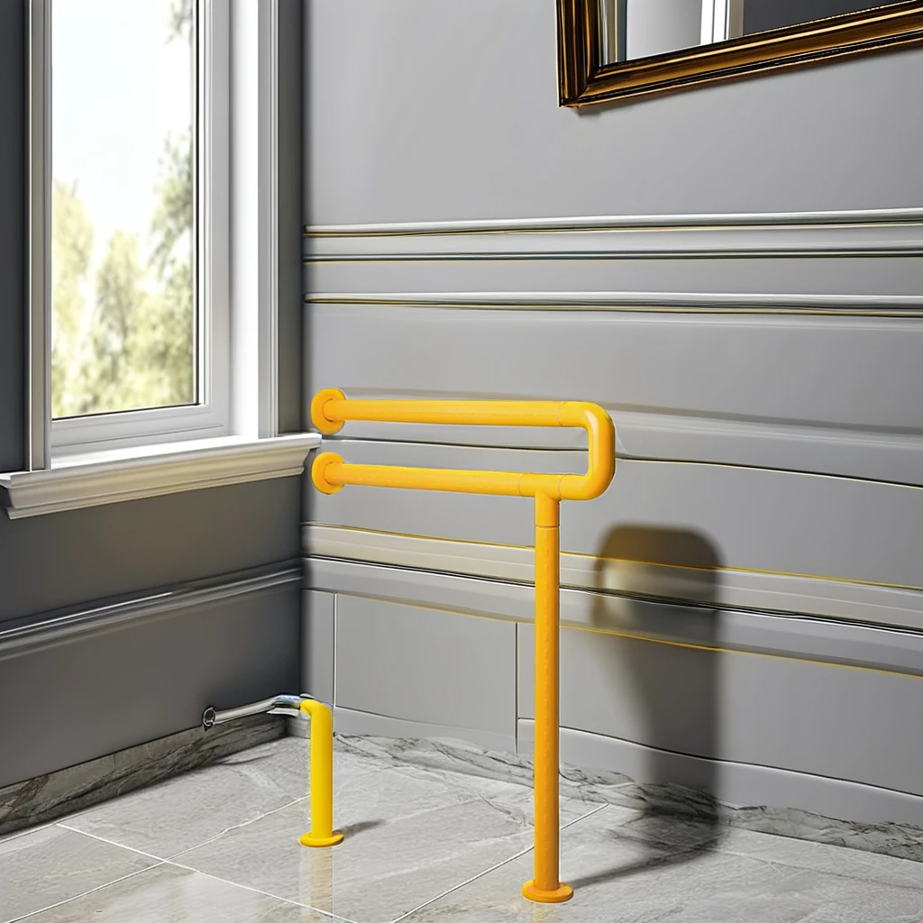 Toilet Safety Handrail Grab Rod ABS Barrier-Free Nylon Handrail for Disabled Elderly Hospital Use-for Bathroom and Shower