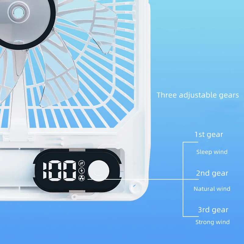 6 INCH Folding fan with Display Digital Personal Battery Operated Rechargeable small fan mini desktop fan