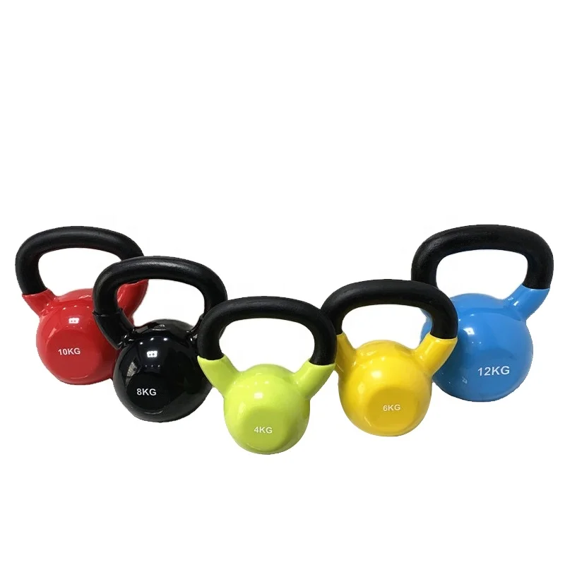 China custom fitness vinyl kettlebell weight gym equipment free weights kettlebell set for bodybuilding