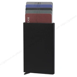 2022 designer  Custom Logo Fashionable PVC Leather Aluminum Metal RFID Blocking ID Credit Card Sleeve Card Holder