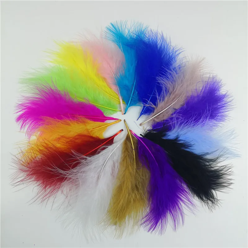 54 Mix colors dyed Craft plumes 12-18cm loose Turkey full marabou feathers decoration Feathers for child DIY accessories