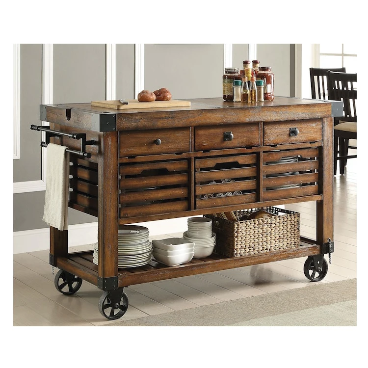 Modern Luxury Space Saving Furniture Home Wood Kitchen Islands & Carts Home Kitchen Cart