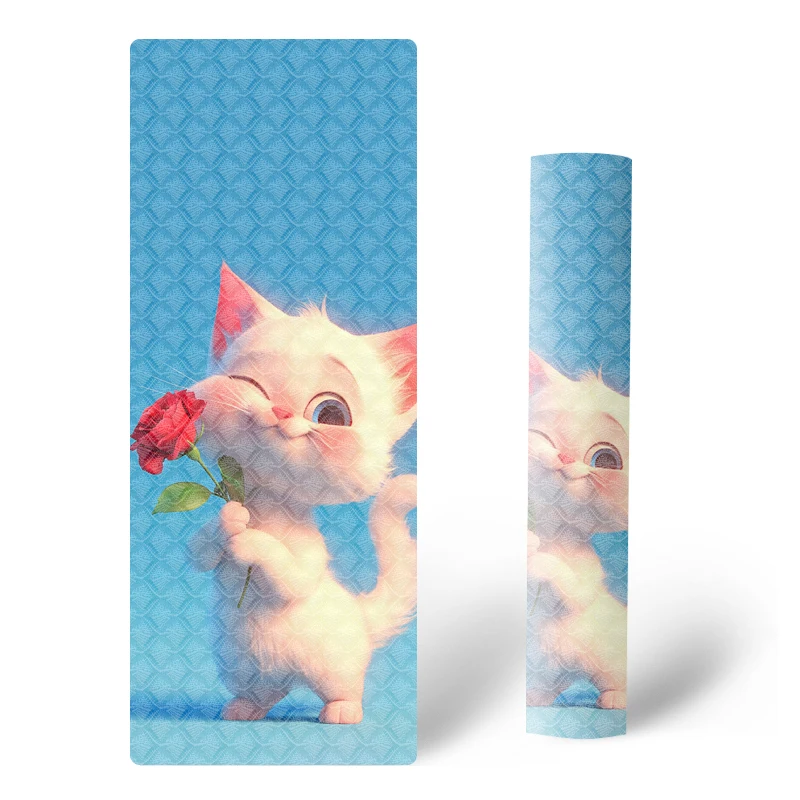 SANFAN Natural Eco Friendly Tpe Yoga Mat For Kids Kids Size Yoga Mat 6mm Thick Fun Colors & Designs