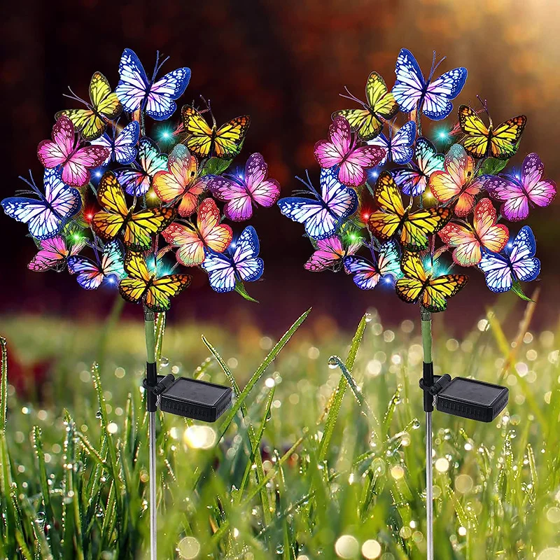 New Product Ideas  Landscape Garden Lamp For Outdoor Decoration Solar Butterfly Flower Lights