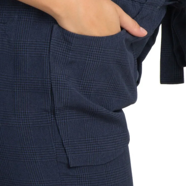 Elastic Waistband Plaid Maternity Pregnancy Pants