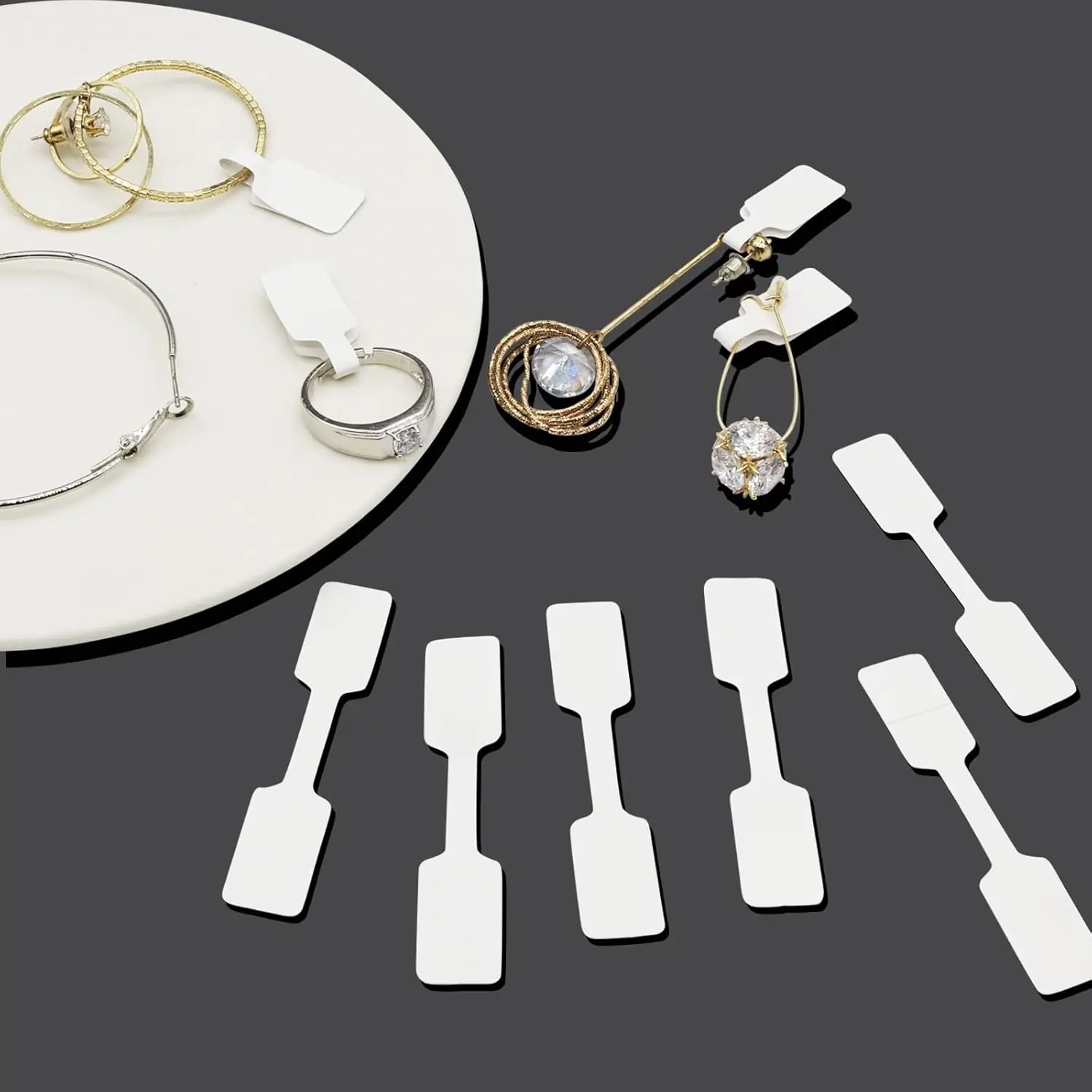 Custom Jewelry Tags Price Stickers Labels Self Adhesive Price Tags Repair Indentification Tags for Necklace, Bracelets Display