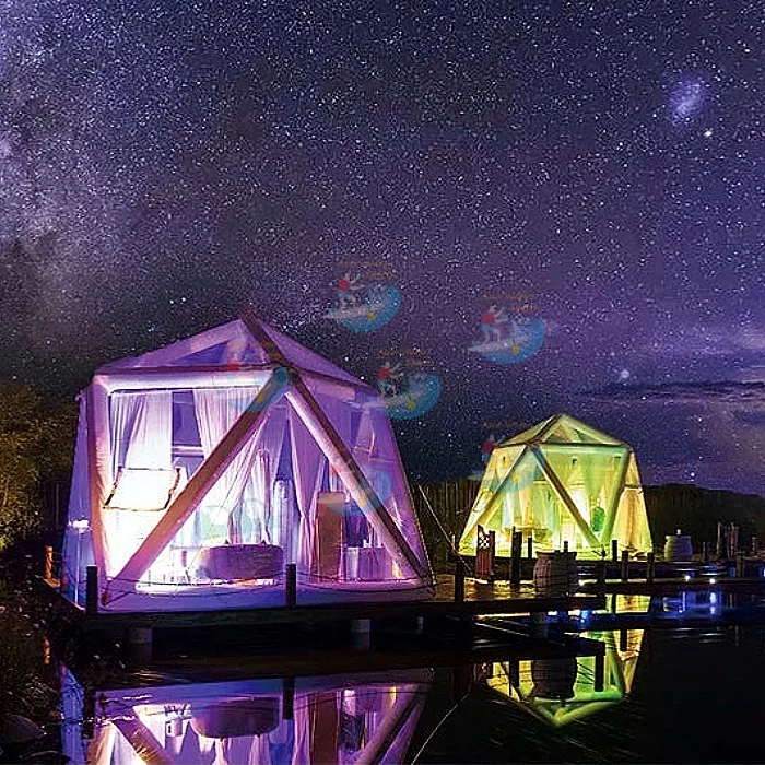 Outdoor starry sky inflatable clear tent for camping windproof rainproof hiking transparent tent air sealed inflatable tents