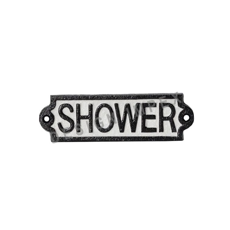 Bathroom Vanities Hotels Bathroom Door Mounted Shower Sign Cast Iron Customized high Grade Quality General Sign For wall decors