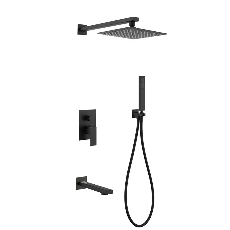 wenzhou stainless steel Rainfall Shower Head Wall Mounted Bathroom concealed Mixer Shower set