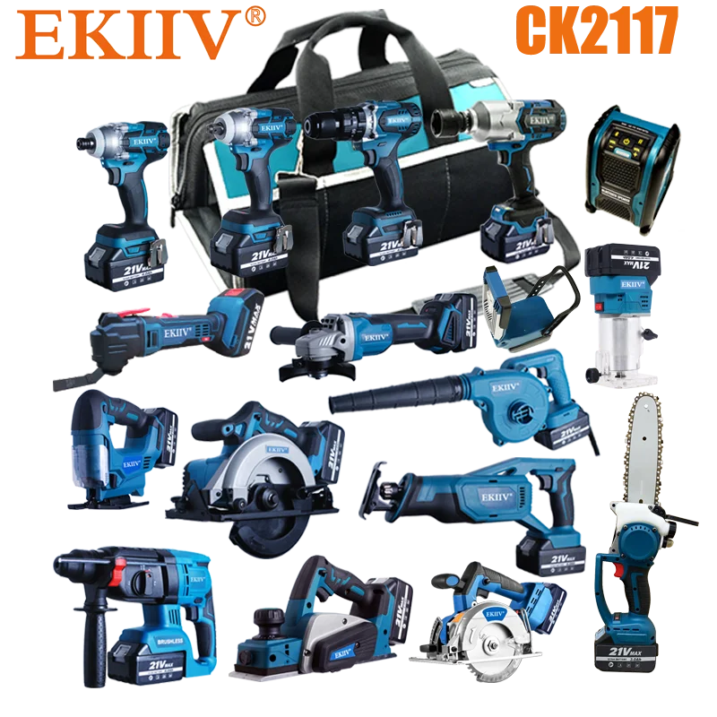 EKIIV 21 в 4 0 Ач 20-в макс. литий-ионные аккумуляторные комбинированные наборы электроинструментов/набор электроинструментов/Беспроводная Дрель