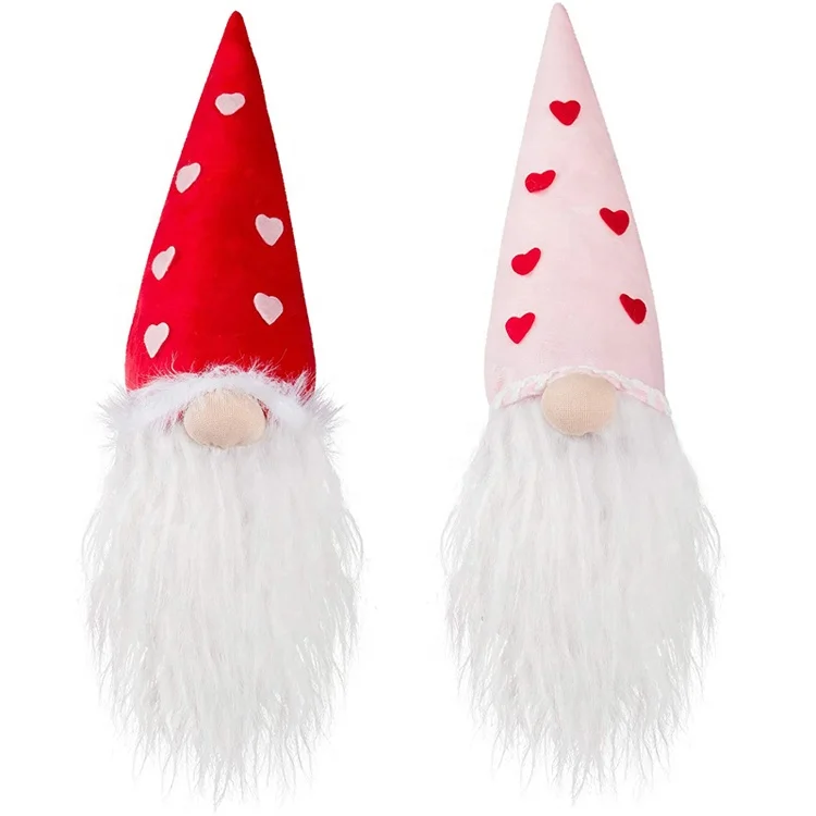 2Pcs Cute Mr and Mrs Scandinavian Tomte Doll Valentines Day Gnome Plush Doll Decorations