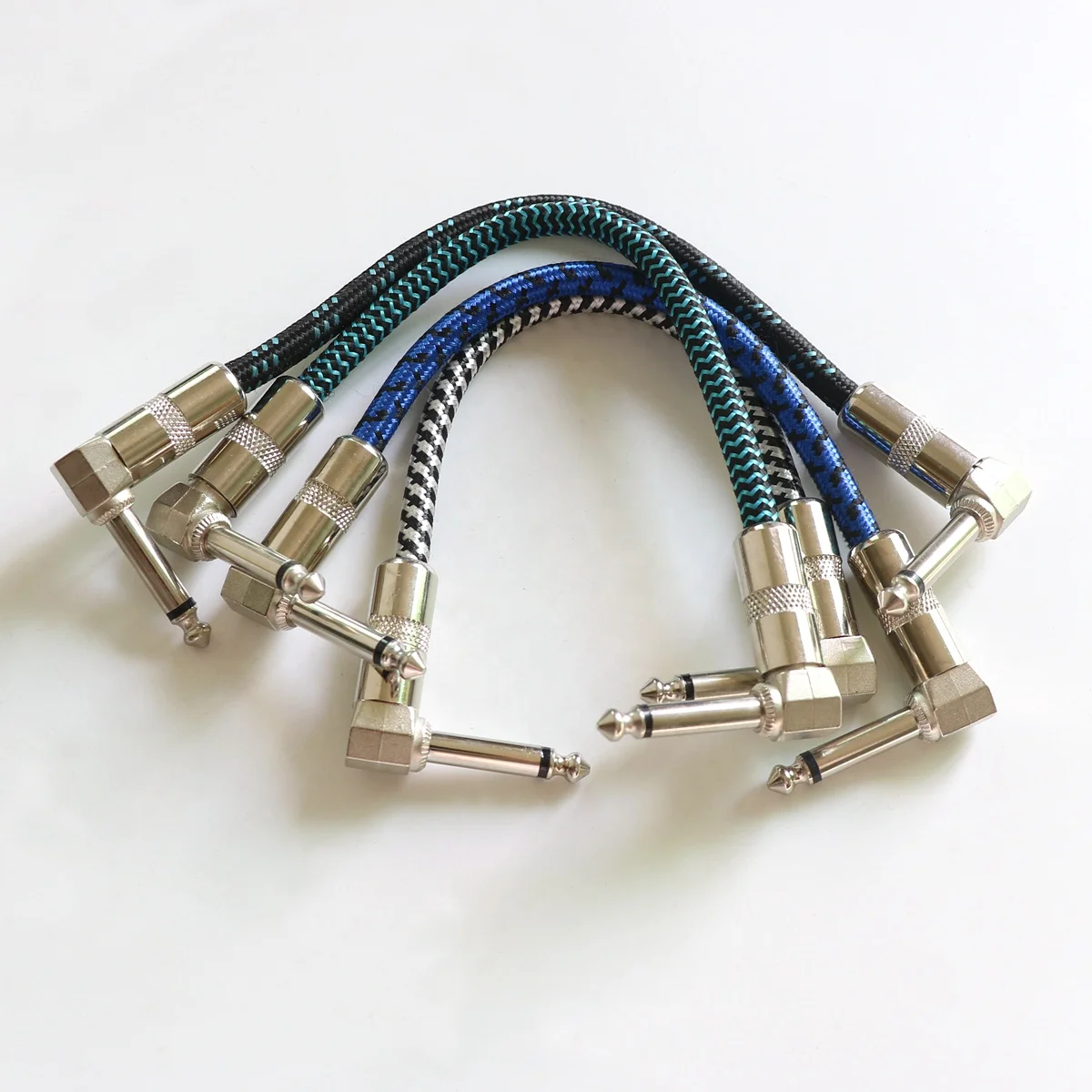 6.35mm Noiseless 15cm Braided Wire Guitar Patch Cables For Pedalboard Patch Cable Custom audio cable from china supplier