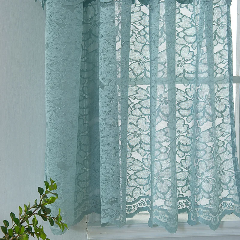 Белый кружевной Цветочный дизайн 3 шт. Cortinas De Cocina кухонные шторы набор коротких окон