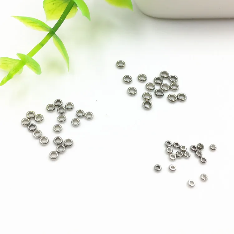1000pcs/bag stainless steel crimp bead wholesale jewelry accessories findings IP 18K GOLD plating end beads for jewelry making