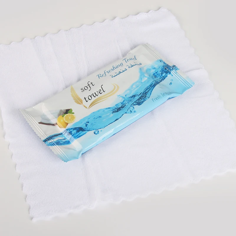 Microfiber wet towels Lemon  wet facial hand restaurant shop hotel refreshing tissue