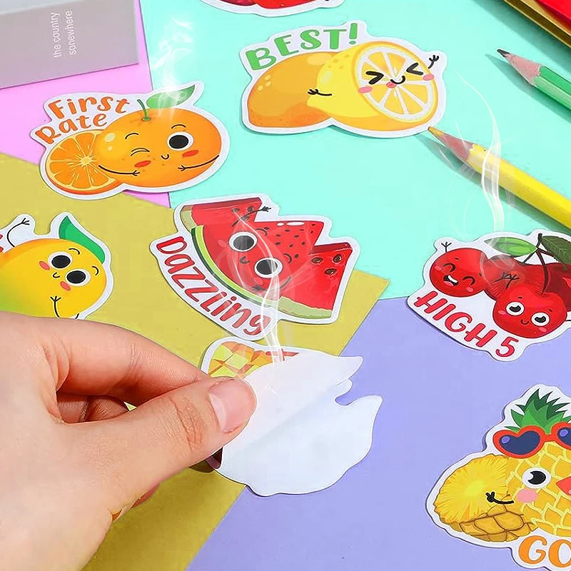 Custom Fruit Flavour Stickers Scented Sticker Fragrance Scraping Label Reward Scratch And Sniff Adhesive  Vinyl  Stickers
