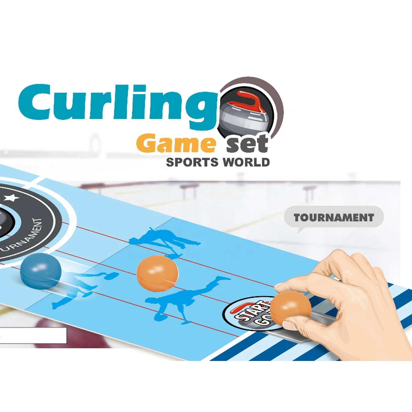 Tabletop sport toy portable fun mini curling game set kids and adults shuffleboard pucks board game curling toy for family game