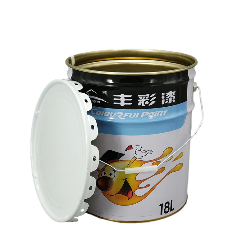Chemical Paint Pail 18L Empty Metal Tin Printing Metal Bucket Drum Pail Can Containers