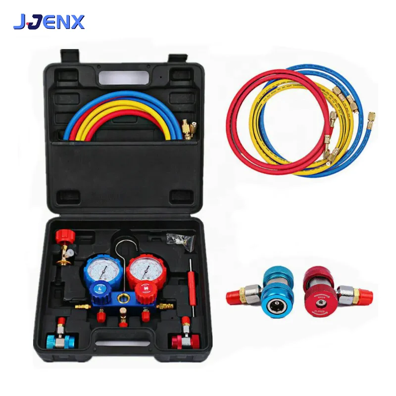 R12 R22 R134A manifold gauge set HVAC A/C Refrigerant Manifold Gauge Charging Hose Couplers Kit For Air condition car ac tools