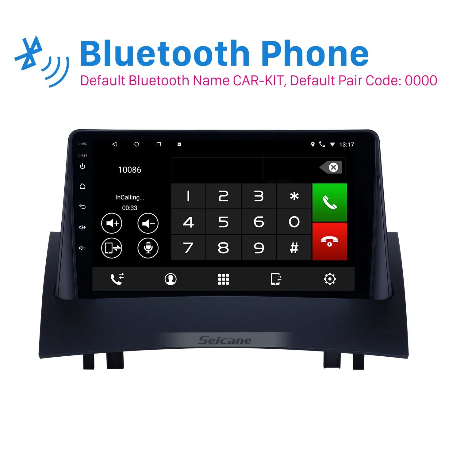 Seicane 9 inch Android 13.0 touch screen car stereo Radio for 2004-2008 Renault Megane 2 with AUX Carplay TPMS GPS Navigation