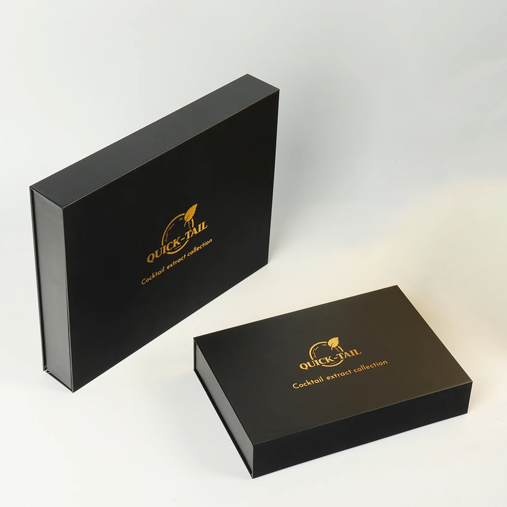Custom Luxury Package Magnetic Paper Gift Box Black Satin Insert Lined Gift Box Packaging