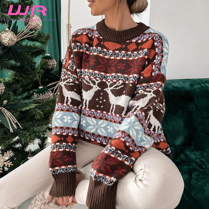 2022 Customized Oem & Odm Christmas Sweater Ugly Jacquard Knitted Jumpers Oversized Pullover Unisex Christmas Sweater