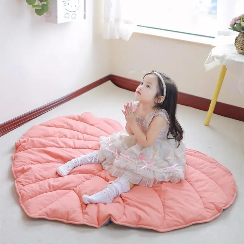 Foldable Baby Play Mat Leaf Shape Cotton Crawling Carpet Crawling Mat Cushion Sports Toy Kid Playmat