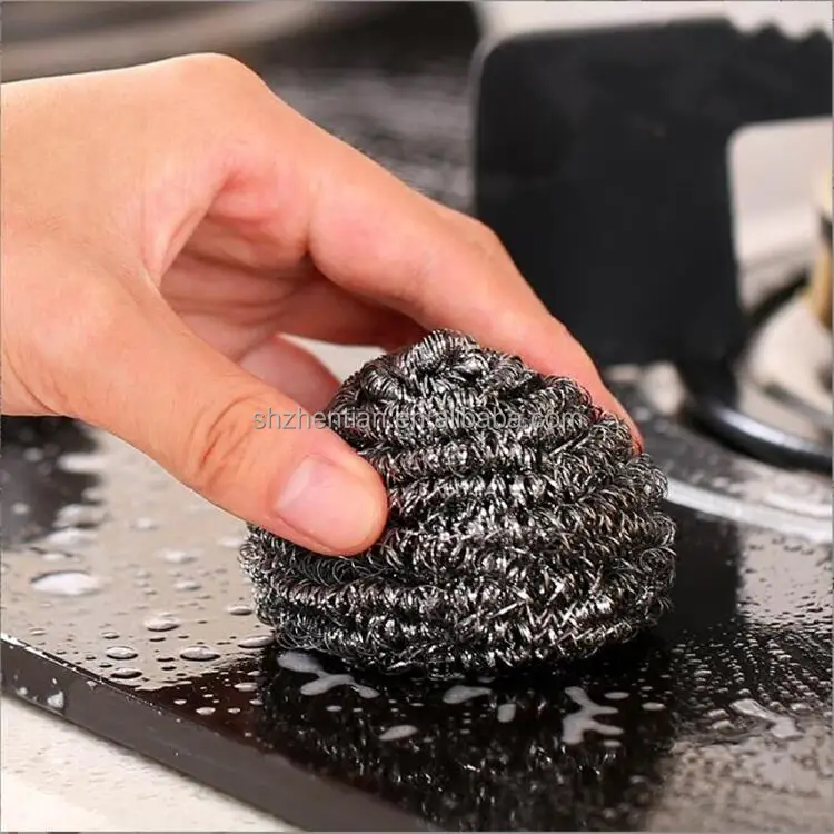 Household friendly copper plated scourer / scrubber cleaning ball for kitchen cleaning