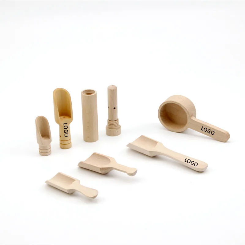 Mini Wooden Spoon for Bath Salts tea scoop Washing Powder Spoon Wooden Candy Spoon