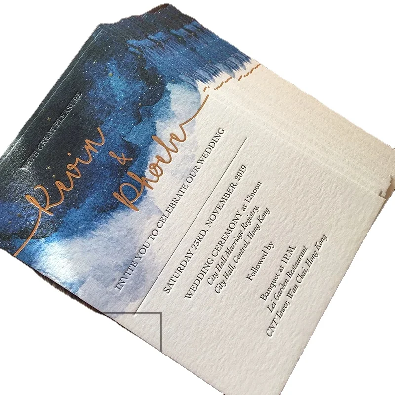Custom Design Thick Paper Cardboard High-Quality Embossed Logo Cards Printing Name Cards Wedding Cards Printing