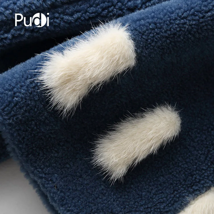 A18168 New women real wool fur coat real mink fur collar long jacket real fur girl coat lady fall winter warm overcoat