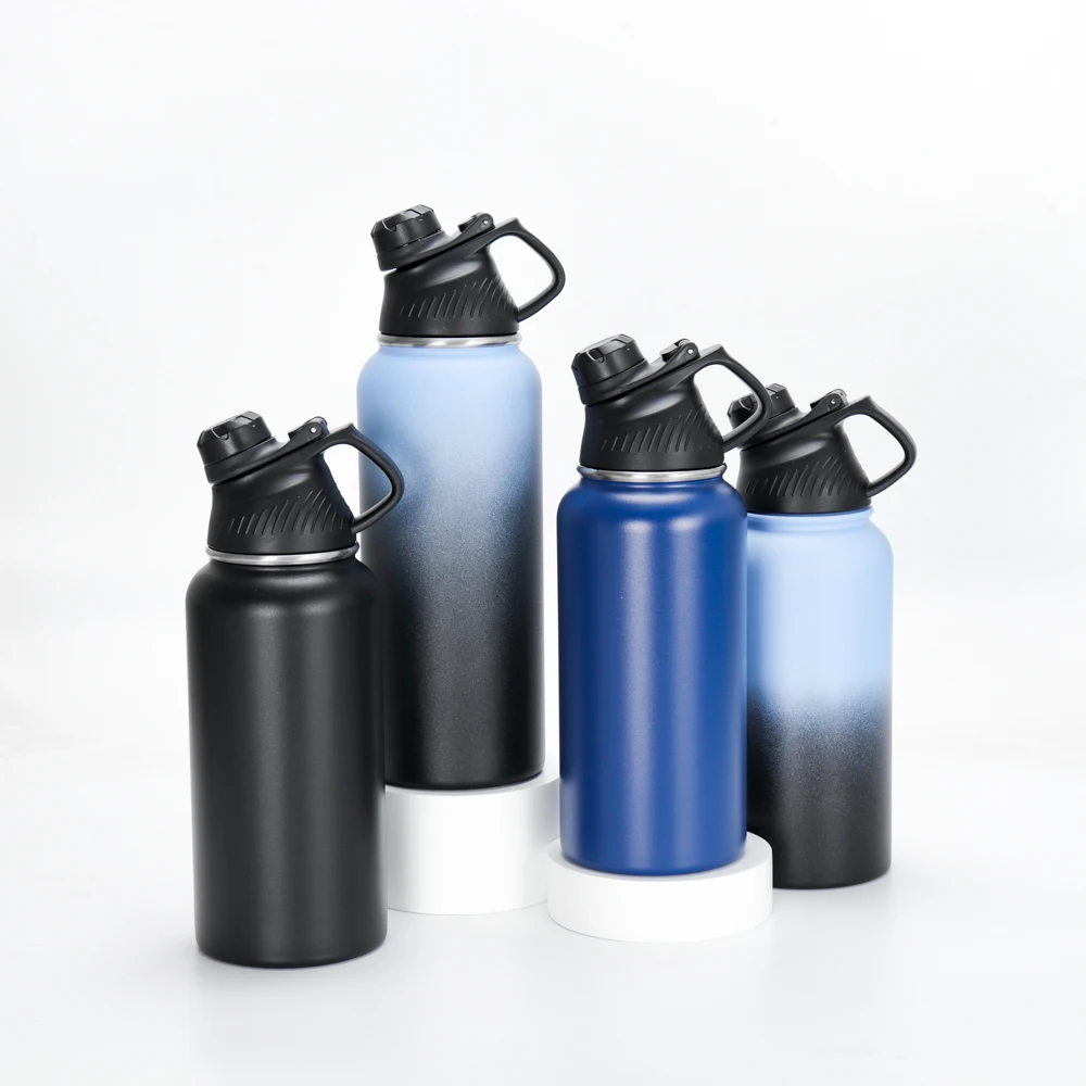 Gym Sports Insulated Water Bottle 1 Liter Cheap Kids School Stainless Steel Water Bottle With Straw Lid