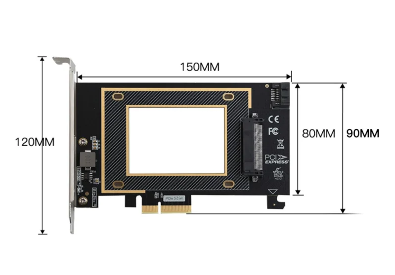 PCIE Riser PCI Express 3.0 X4 to U.2 SFF-8639 Adapter PCIe U2 SSD to PCI-E Expansion Card PCI Express x4 to 2.5 SATA Riser Card