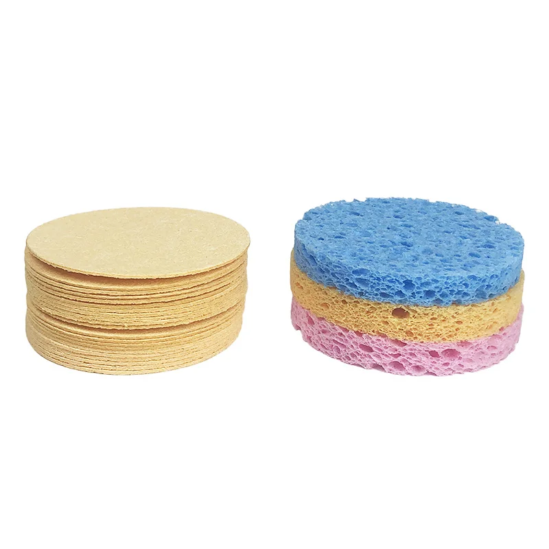 Skin Friendly Biodegradable Natural Face Cleaning Pad Compressed Cellulose Sponge Facial Sponge Wood Pulp