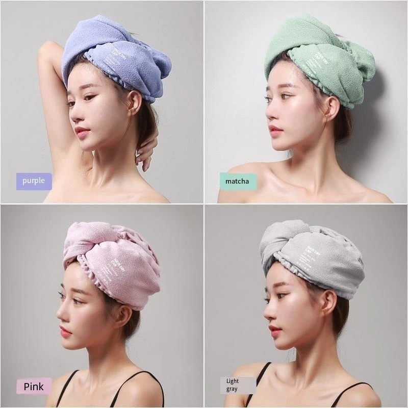Absorbent Microfiber Hair Towel Wrap Women Quick Dry Turban Wraps Hair Drying Towel