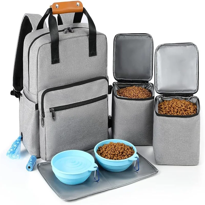pet travel food bag pet travel bags with 2 extra large food containers large pet travel bag with food pocket
