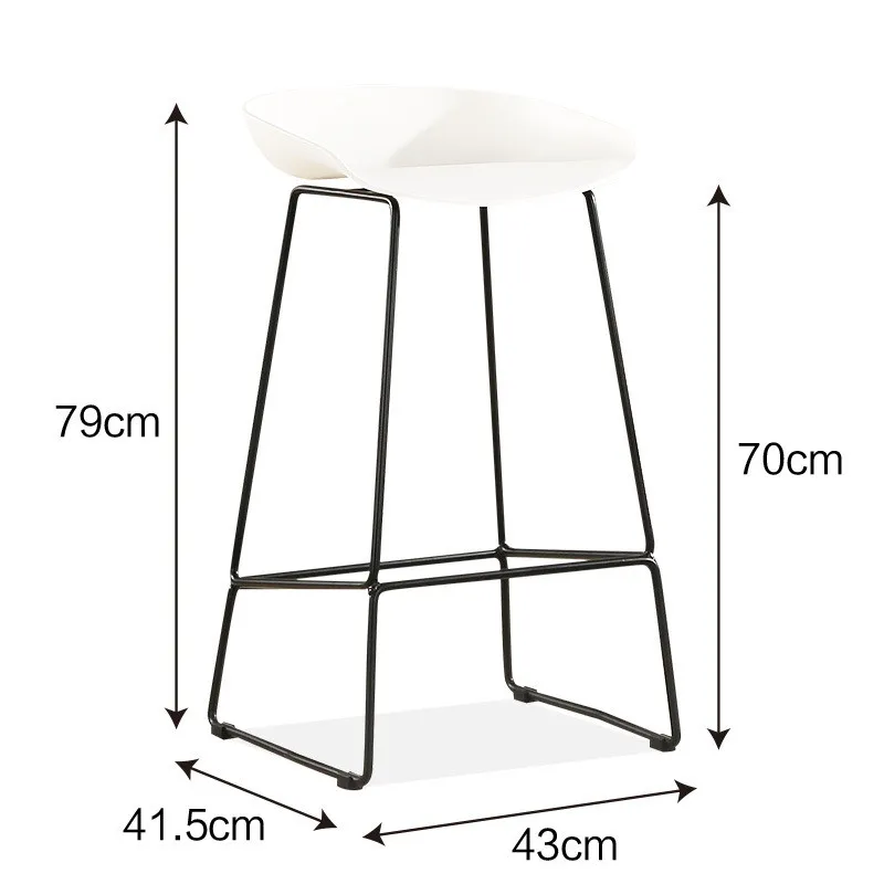 Latest Nordic Design plastic seat iron metal 4 legs high bar chair bar stool with footrest