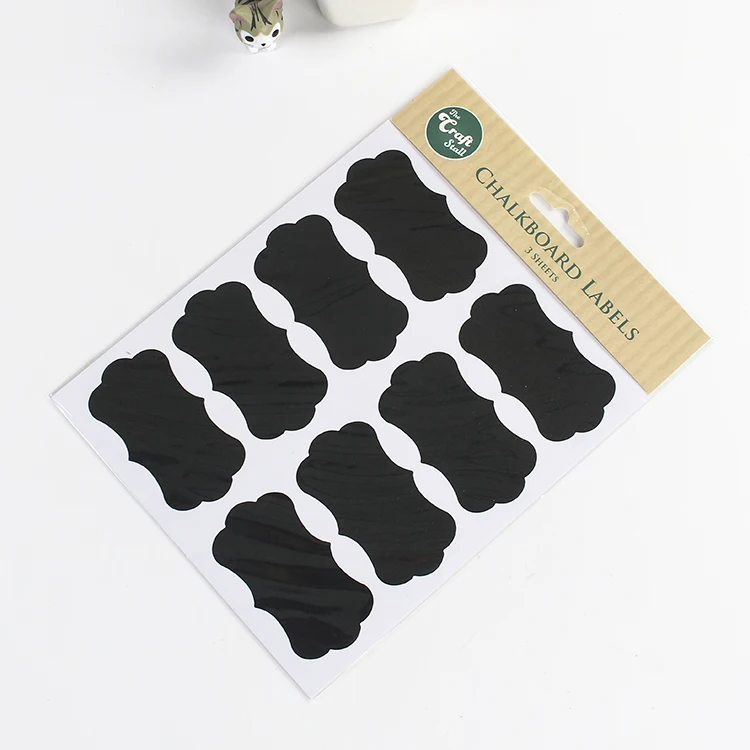 OEM Custom Blackboard Labels Self Adhesive Assorted Shapes Waterproof Reusable Chalk Sticker Labels
