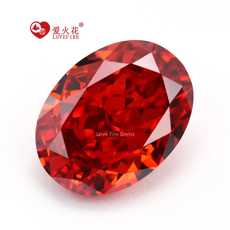 Artificial Gemstone 4k Crushed Ice Cut D-padparadscha Color Oval Shape Cubic Zirconia Loose Synthetic Cz