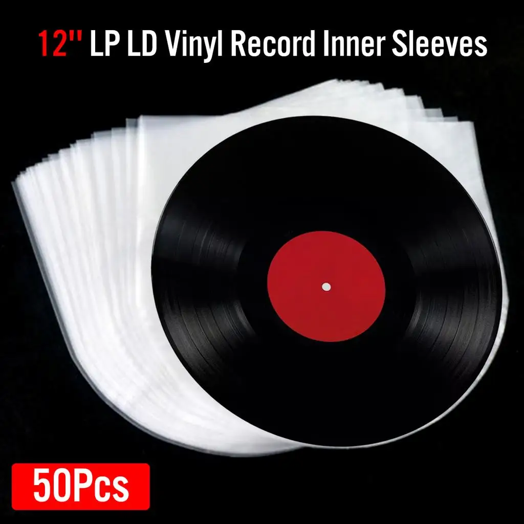 Round Bottom Inner Vinyl Record Sleeves Anti Static LP Plastic Protection for 12 33 RPM