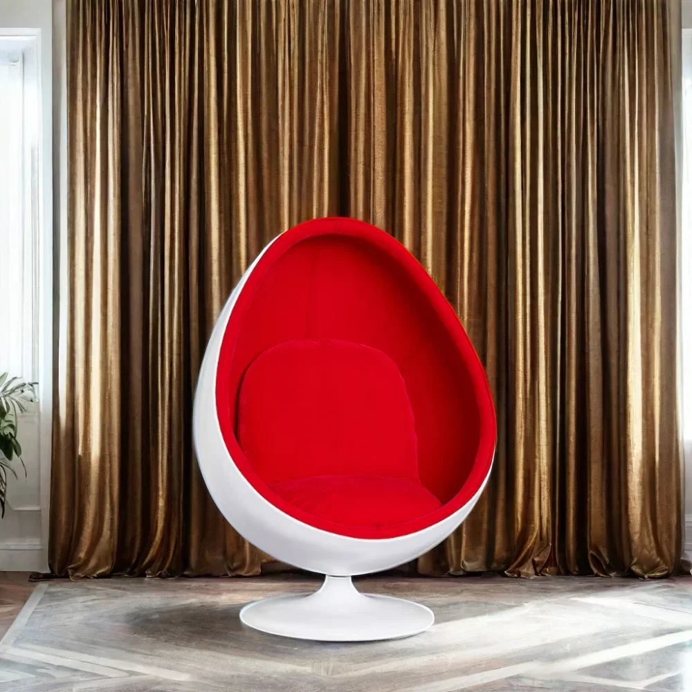 Modern customized living room furniture FRP leisure swivel chair with cushion ball modern high-back sofa chair