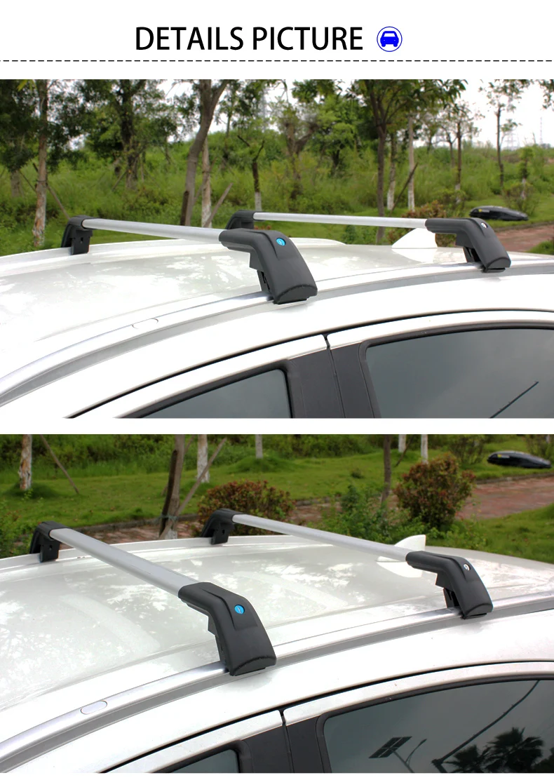 Алюминиевый автомобильный кровельный стеллаж из АБС-пластика 4x4, универсальный поперечный стержень для седана
