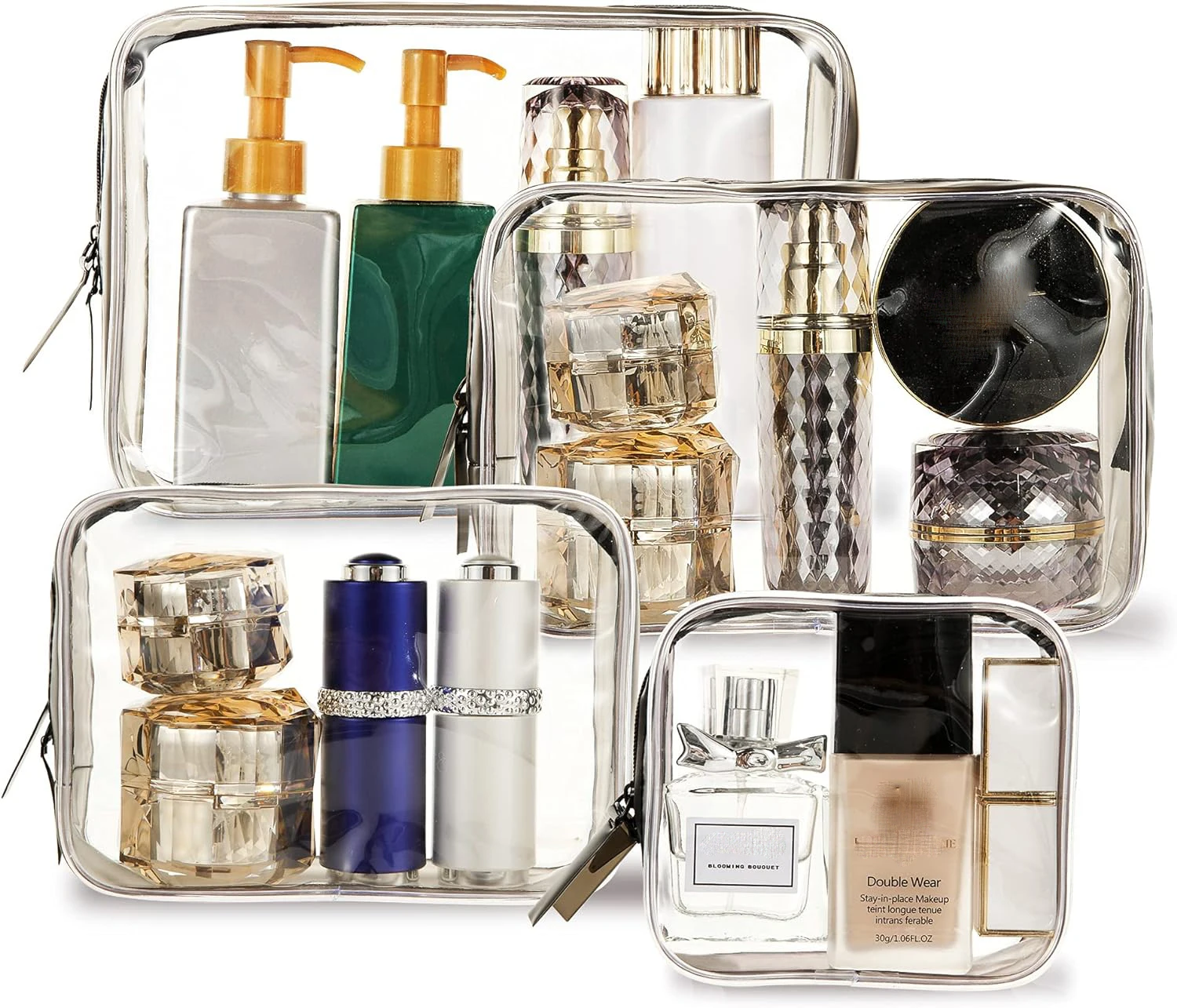 Cheap Travel Swimming Pool Multi-Functional Transparent Zipper Multi-Size Bags For Packaging Cosmetics