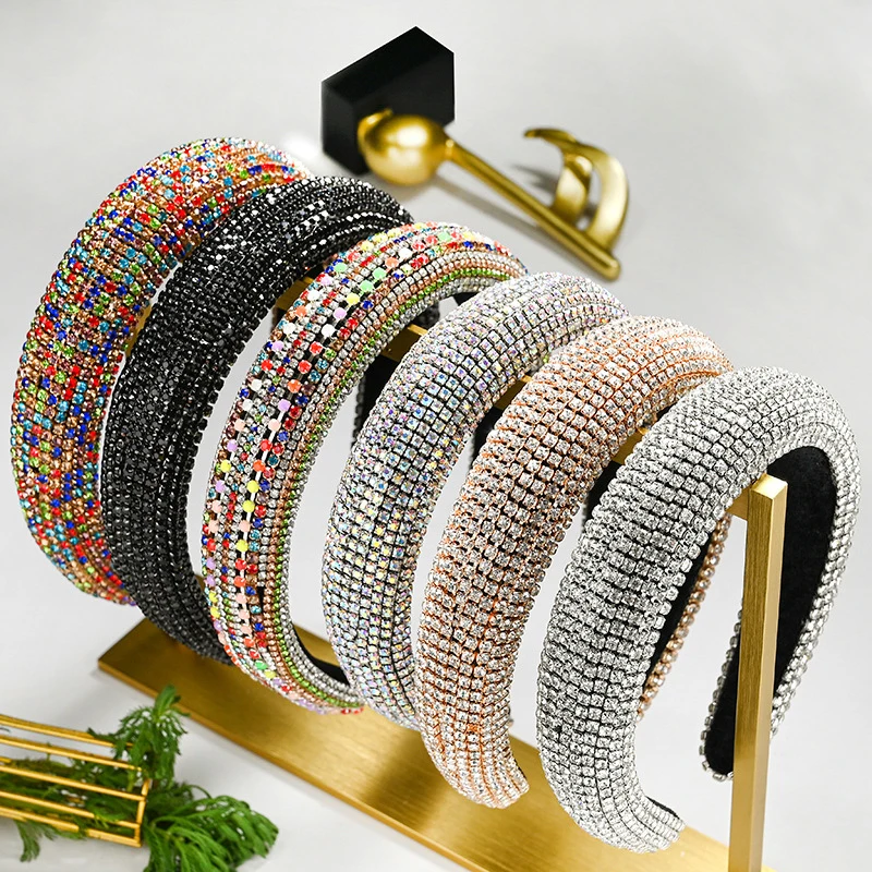 NEW New high quality rhinestone hairband best diamond colorful hairband luxury bling headbands