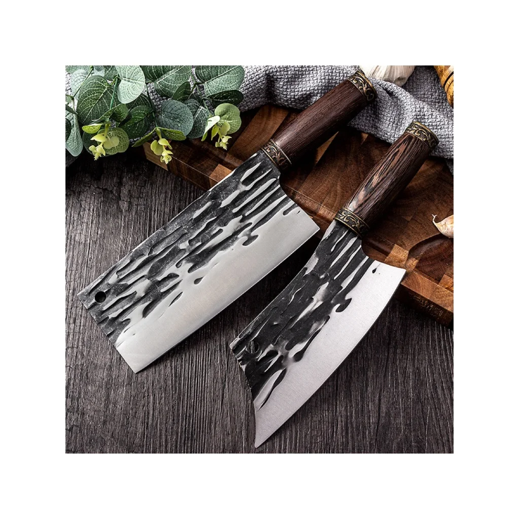 Popular Vintage Knives Household Chopping Forged Knife Wood Stainless Steel Kitchen Knives